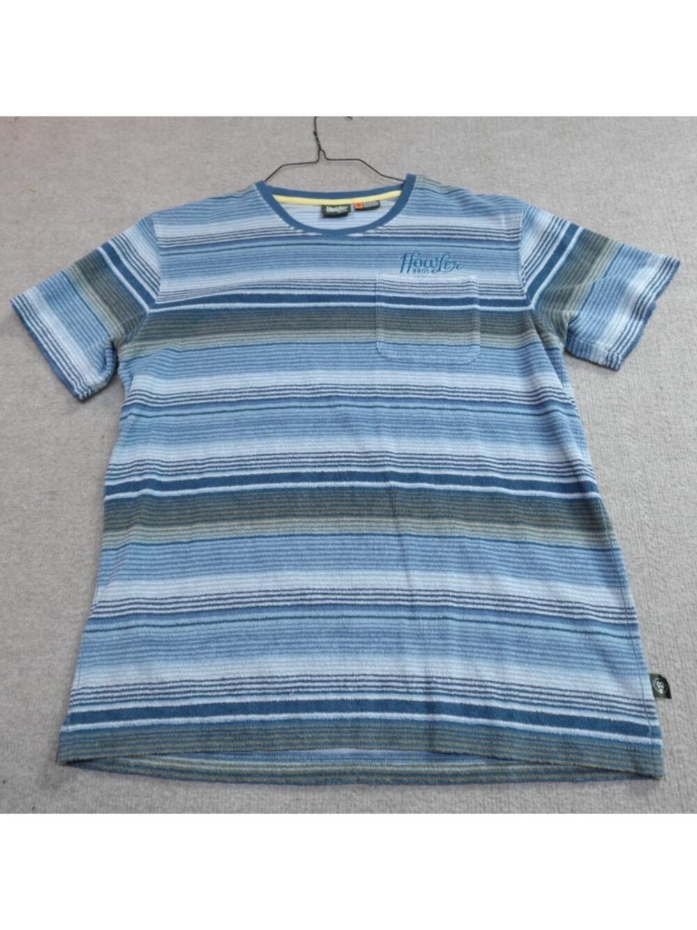Howler Bros Mens Shirt Medium Blue Terry Cloth Pocket